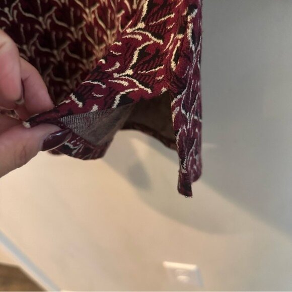 J Jill Ladie’s Ponte burgundy Top long sleeved tunic geometric Size Small - Picture 8 of 11